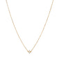 Recycled 18K Yellow Gold and Round Diamond Necklace, 2 Diamonds
