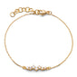 Recycled 18K Yellow Gold and Round Diamond Bracelet, 7 Staggered Diamonds