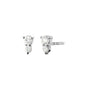 Recycled 18k White Gold and Round Diamond Earrings, 2 Diamonds