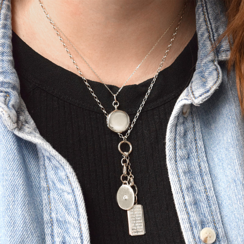 Oval Half Locket with Sapphire | Monica Rich Kosann