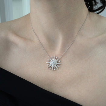 Silver & White Sapphire Star Necklace