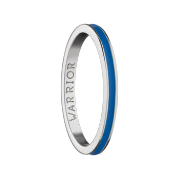 Blue “Warrior” Poesy Stackable Ring