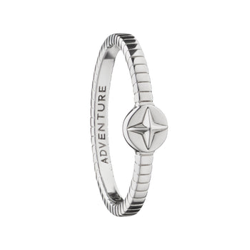 “Adventure” Compass Poesy Stackable Ring