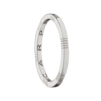 "Carpe Diem" Striped Poesy Sterling Silver Stackable Ring