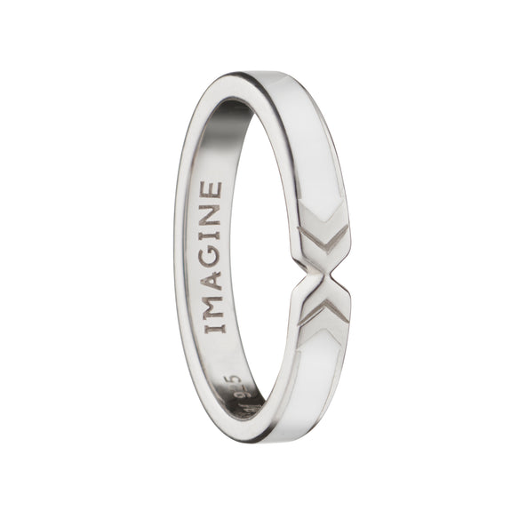 
  
    White “Imagine” Arrow Poesy Stackable Ring
  
