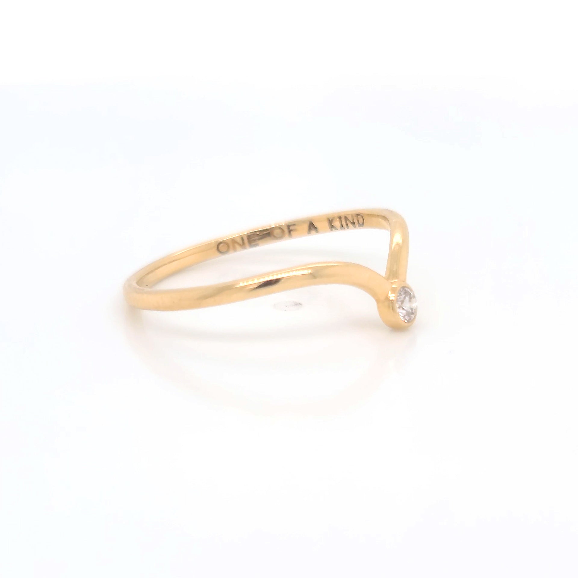 One Of A Kind Poesy Diamond Stackable Ring | Monica Rich Kosann