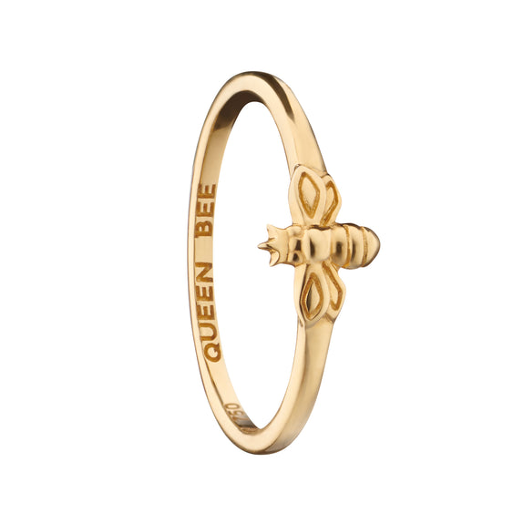 
  
    "Queen Bee" Poesy 18K Gold Stackable Ring
  
