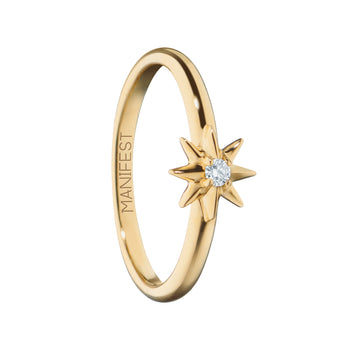 "Manifest" Star Poesy Stackable Ring