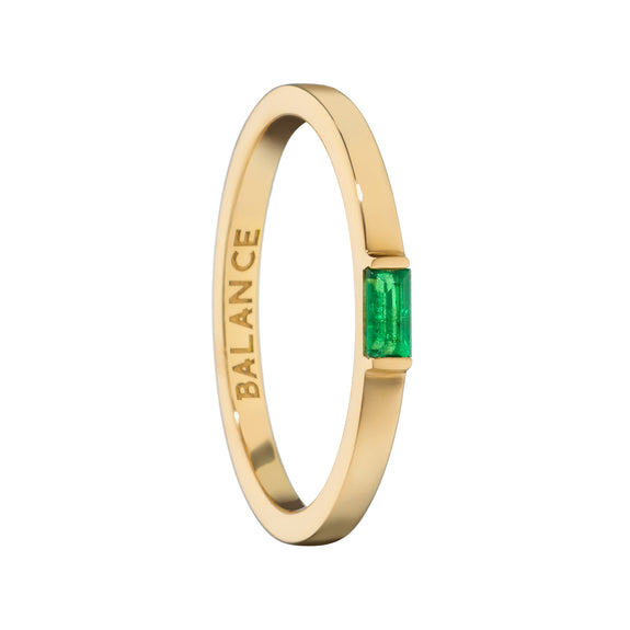 
  
    "Balance" Emerald Poesy Stackable Ring
  
