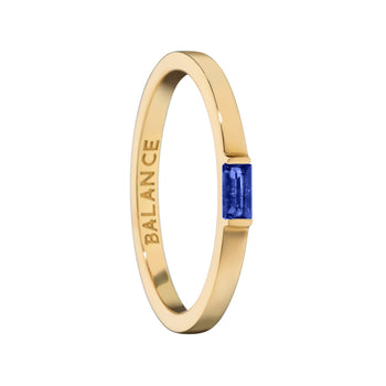 "Balance" Blue Sapphire Poesy Stackable Ring