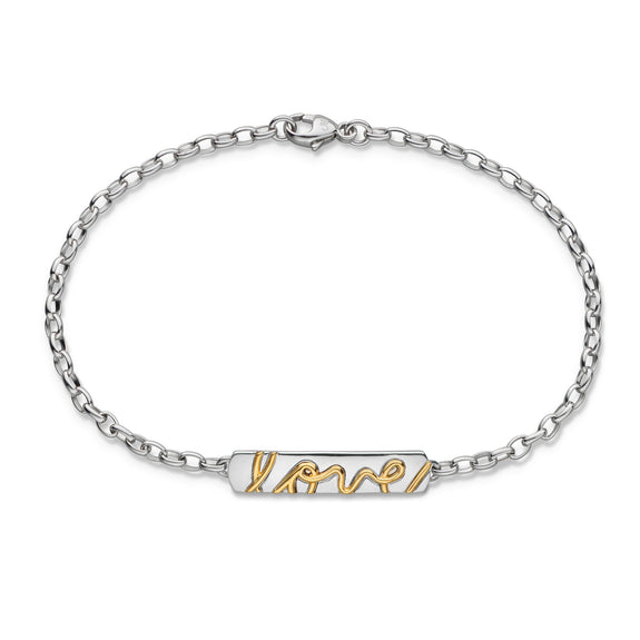 
  
    Two-Tone “Love” Poesy Bracelet
  

