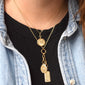 Slim "Quinn" 18K Gold Engraved Locket Necklace
