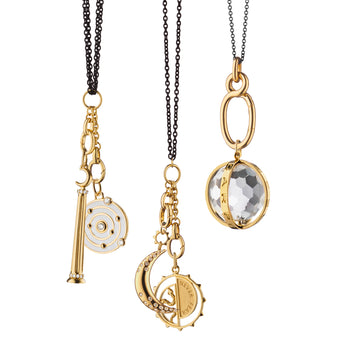 Design Your Own Charm Necklace in Black Steel & 18k Yellow Gold