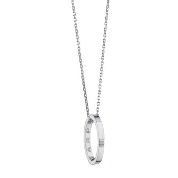 "Carpe Diem" Poesy Ring Necklace on Sterling Silver Delicate Diamond Cut Chain