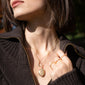 April Diamond "Moon" 18K Gold Birthstone Necklace and "Catherine" Locket