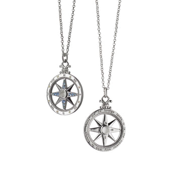 "Adventure" Global Compass Charm with Sapphires