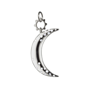 "Dream" Moon Charm with Sapphires