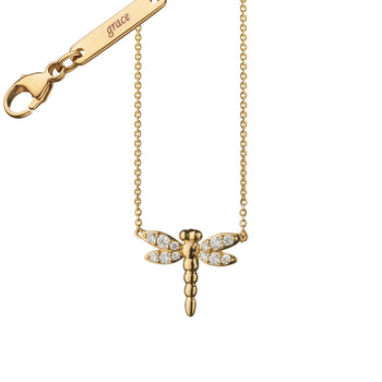 Diamond Critter Dragonfly "Grace" Necklace