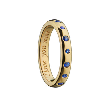 "I Love You More" Sapphire Poesy Stackable Ring